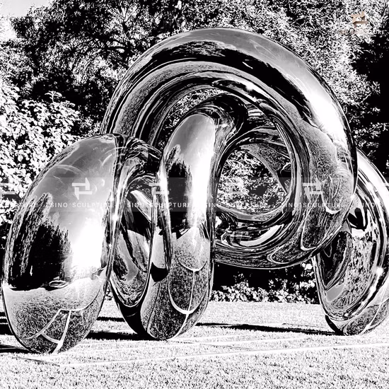 Scultura di granchio da esterno in acciaio inossidabile lucidato a specchio