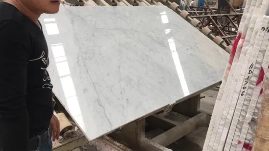 Lastra di marmo bianco Bianco Carrara selezionata per piastrelle per pavimenti/pavimenti/bagni