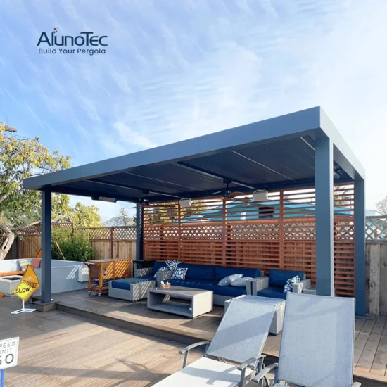 AlunoTec Pergola moderna professionale in metallo Pergola antipioggia Gazebo da giardino sostenibile per esterni in alluminio